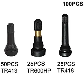 BETTERCLOUD 100 pcs Tire Valve Stem Assortment (TR413 50 pcs) (TR418 25 pcs) (TR600HP 25 pcs)