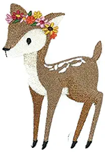 Nature weaved in threads, Amazing Sweet Woodland Fawn[Custom and Unique] Embroidered Iron on/Sew patch [4.85