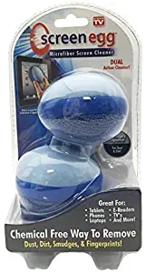 Screen Egg: Dual Action Microfiber Screen Cleaner - Set of 2 - Great for: Tablets, E-Readers, Smart Phones, TVs, Laptops, Wearables & More!