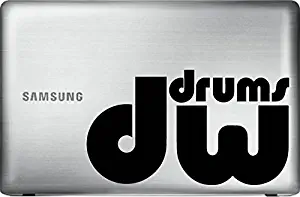 DW Drums (Black 4") Vinyl Decal Sticker for Car Automobile Window Wall Laptop Notebook Etc.... Any Smooth Surface Such As Windows Bumpers