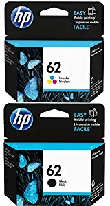 HP 62 Tri-color Original Ink Cartridge (C2P06AN) and HP 62 Black Original Ink Cartridge (C2P04AN) Bundle