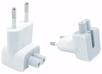 VizGiz 2 Pack US to Europe Plug Converter Travel Charger Adapter Wall Outlet Schuko EU European Connector Duck Head for MacBook Mac Pro MBA Retina iBook iPhone MagSafe iPod iPad Mini Air Power Brick