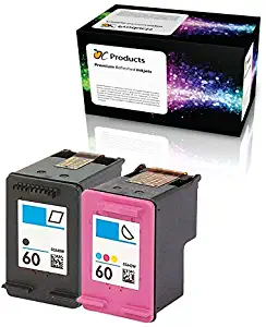 OCProducts Refilled Ink Cartridge Replacement for HP 60 for Envy 120 114 Deskjet F4480 F4210 D1660 F4400 Printers (1 Black 1 Color)