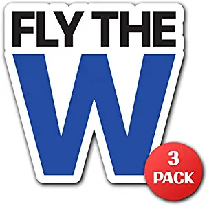 Fly The W Chicago - [CUSTOMI] Decal Sticker for Car Truck MacBook Laptop Air Pro Vinyl (3 Pack)