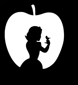 Makarios LLC Snow White Apple Silhouette Cars Trucks Vans Walls Laptop MKR| White |5.5 x 5|MKR850