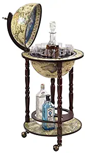 Design Toscano Sixteenth Century Replica Globe Bar Cabinet, 34.5 Inch, Crema Durata