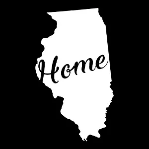 Illinois Home State Vinyl Decal Sticker | Cars Trucks Vans Walls Windows Laptops Cups | White | 5.5 X 3.2 | KCD1935