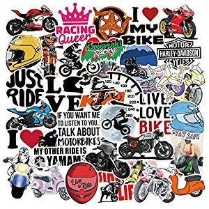 Motorcycle Sticker Pack of 50 Motorbike Decals for Laptops Hydro Flasks Water Bottles Luggage