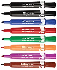 Office Depot(R) Easel Pad Markers, 100% Recycled, Assorted, Pack of 8, FC102607