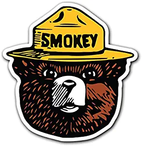 CUSTOMI Smokey The Bear Firefighting Wildlife Decal Sticker for Car Truck MacBook Laptop Air Pro Vinyl (1 Pack)