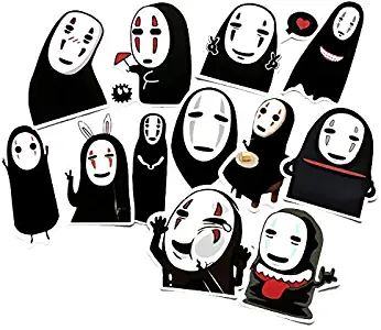 no face spirited away,No-Face Kaonashi , Faceless, No-Face Man car ,Laptop, Door, Notebook, Decor Stickers,WATER PROOF