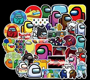 Among Us Stickers 50pcs/Pack Among Us Fandom Crewmate Hot Game Stickers for Skateboard Fridge Guitar Laptop Motorcycle Travel Luggage Cartoon Water Bottle Stickers