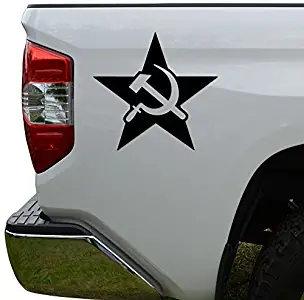 Hiweike Russian Star Sickle Hammer Vinyl Decal Laptop Car Truck Bumper Window Sticker