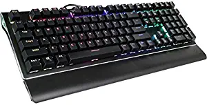 ROSEWILL Mechanical Gaming Keyboard, RGB Backlit Clicky Computer Mechanical Keyboard for PC, Laptop, Mac, Rainbow LED Modes with Side Backlight & Software Suite for Customization – Brown Switch