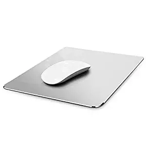 Yicaihong Metal Aluminum Mouse Pad Hard Silver Clear Modern Ultra Thin Double Side Design Mouse Mat Waterproof Fast and Accurate Control for Gaming and Office Magic, Medium 9.45X7.87 Inch…