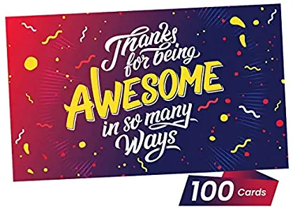 Thank You Appreciation Gifts Cards - You Are Awesome Recognition, Encouragement and Kindness Notes for Employees, Teachers, Staff, Graduation, Friends, Family, Co-Workers - Box of 100