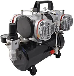 Master Airbrush Model TC-848, High-Performance Four Cylinder Piston Air Compressor with Tank and Free 6 Inch Airbrush Hose