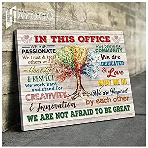 youngstylescloth in This Office We are Passionate We are Not Afraid to Be Great Version 2 Canvas Landscape 0.75 inch Framed 3 Sizes White/Black (White, 24