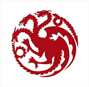 Targaryen Dragon Logo Game of Thrones - Vinyl 4" tall (Color: RED) decal laptop tablet skateboard car windows stickers - by So Cool Stuff