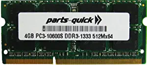 4GB Memory Upgrade for HP Pavilion g6-2210us PC3-10600 1333MHz DDR3 SODIMM RAM (PARTS-QUICK Brand)