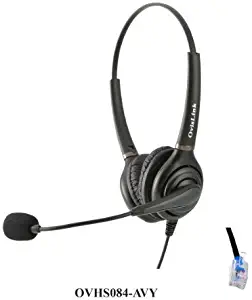 Avaya Phone Headset with Noise Canceling | Dual Ear Headset for Call Center All-Day | Supreme HD Voice Quality | Compatible Avaya IP Deskphone 9508, 5410, 1416, 18D and More