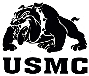 USMC Bulldog Devil Dogs Marines Decal Vinyl Sticker|Cars Trucks Vans Walls Laptop| Black |5.5 x 4.75 in|DUC065
