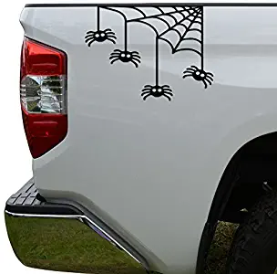 Hiweike Spider Cobweb Halloween Vinyl Decal Laptop Car Truck Bumper Window Sticker