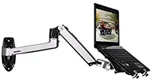 XSJ8012WT Aluminum Alloy Mechanical Spring Arm Wall Mount Laptop Holder Full Motion Laptop Mount Arm Monitor Holder Laptop Stand (Silver)