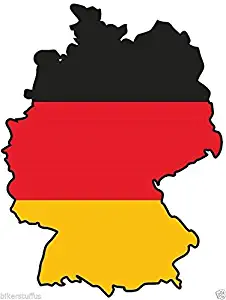 Deutschland Germany Silhouette MAP Flag Bumper Sticker Hard HAT Sticker Laptop Sticker Toolbox Sticker