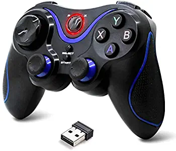 Wireless PC Controller, Built-in 500mah Battery, USB Connection, Remote Control Game Board for Sony Playstation 3, PC/Laptop Computer (Windows XP / 7/8 / 10) & Android & steam (Black)