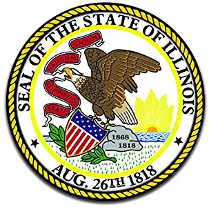 More Shiz Illinois State Seal (2 Pack) Vinyl Decal Sticker - Car Truck Van SUV Window Wall Cup Laptop - Two 5 Inch Decals - MKS0900