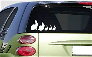 BrandVinyl Rabbit Family (8.5'X3.6') Sticker Decal Cute Laptop Bunny