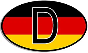 American Vinyl Euro Oval D Deutschland Sticker (German Flag Germany Berlin car Decal)