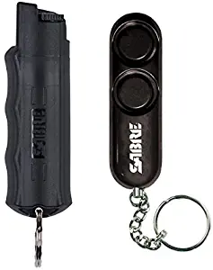SABRE RED Pepper Spray & Personal Safety Kit – Maximum Police Strength Keychain Pepper Spray with 10 foot (3M) Range & Attention Grabbing 120dB Compact Personal Alarm, Audible up to 600 Feet Away!