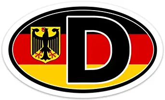 Germany Flag Vinyl Decal/D for Deutschland Car Bumper Sticker
