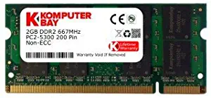 Komputerbay 2GB DDR2 667MHz PC2-5300 PC2-5400 DDR2 667 (200 PIN) SODIMM Laptop Memory