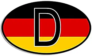 Euro Oval D Deutschland Flag Sticker German germany decal - Sticker Graphic - Auto, Wall, Laptop, Cell Phone, Notebook, Bumper, Window, Truck