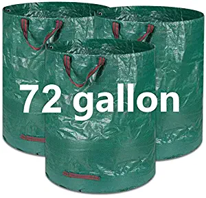 COCOCKA 3-Pack 72 Gallons Reusable Garden Waste Bags- Heavy Duty Gardening Bags, Lawn Pool Garden Leaf Yard Waste Bags